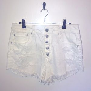 Distressed, Button-up AEO Shorts